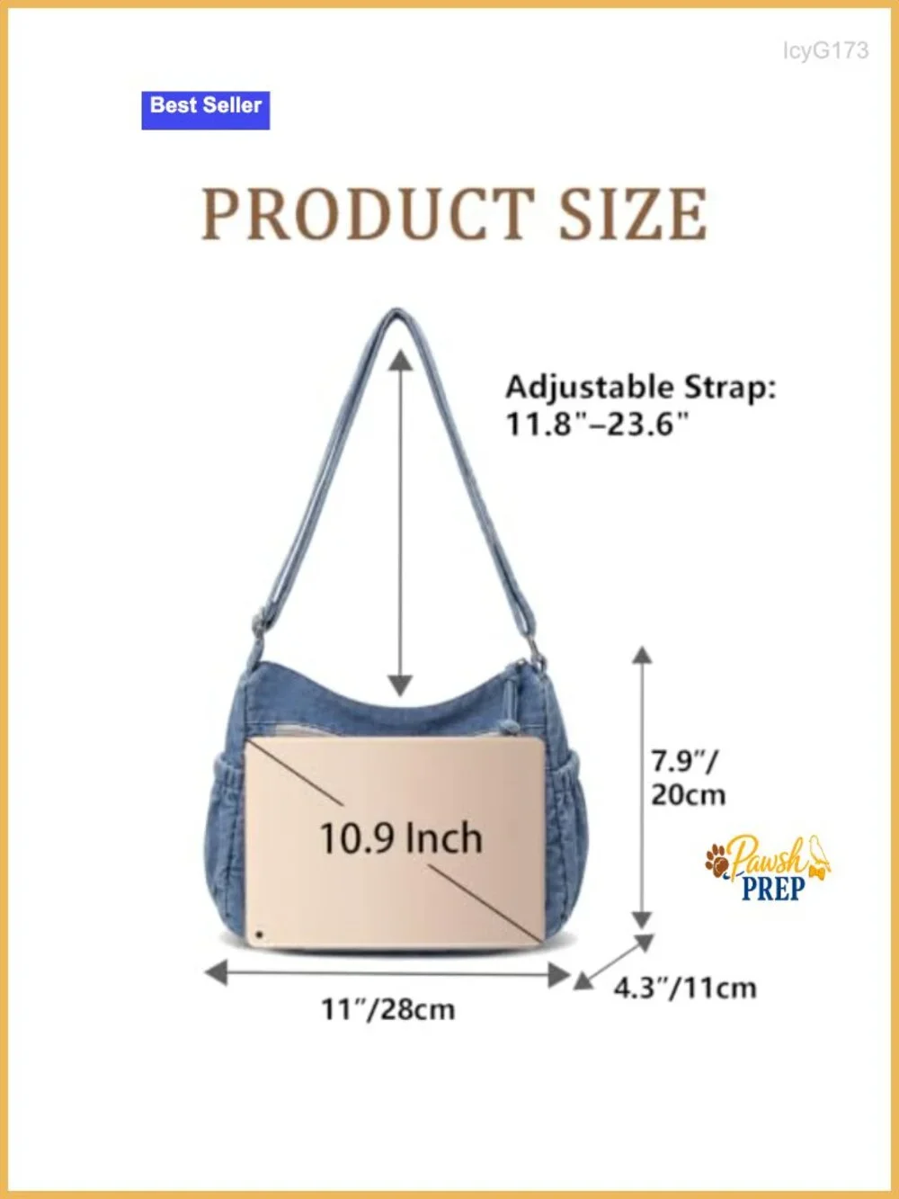 Canvas Messenger Bag Crossbody Satchel Hobo Multiple Pockets Womens Denim